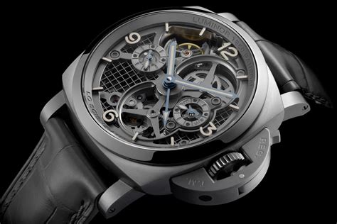 panerai lo scienziato luminor 1950 tourbillon gmt titanio|Panerai .